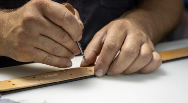 Custom Handcrafted Tan Leather Belt - Image 4