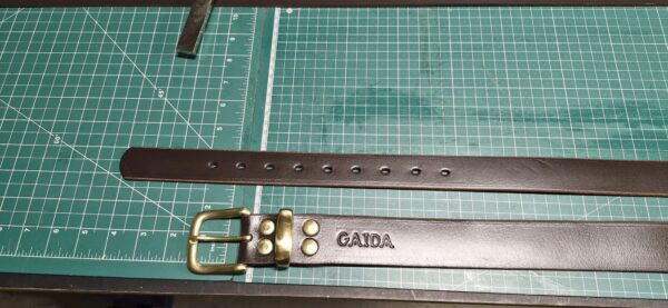Custom Handcrafted Brown Leather Belt - Image 4
