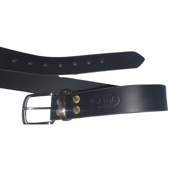Black Belt Satin Nickle Buckle Brass Rivets