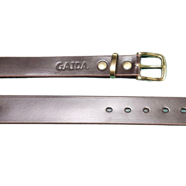 Brown Belt Brass Buckle Brass Rivets
